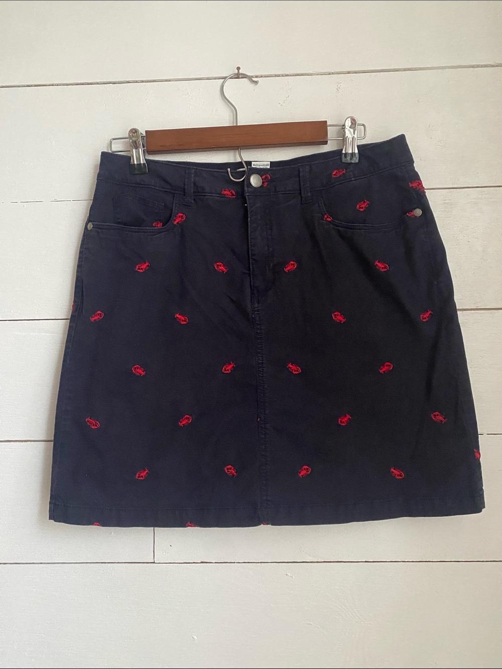 croft & barrow Navy Mini Skort with Red Lobster 🦞 Embroidery